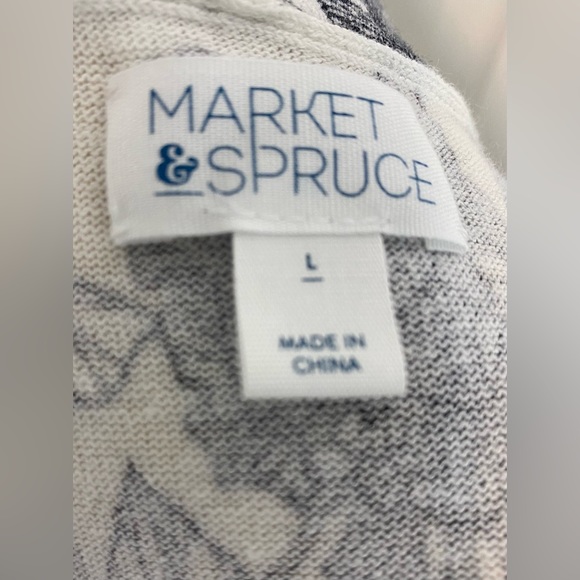 Market and Spruce Black & White Floral Cardigan - Picture 3 of 5